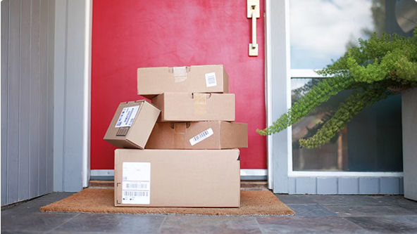 boxes on doorstep