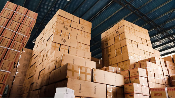 boxes in warehouse