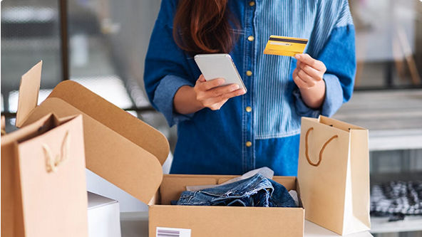 person packing box