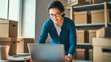 Female using a laptop 