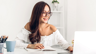 Female using a laptop 