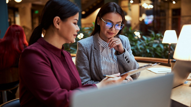 Two women having a business meeting